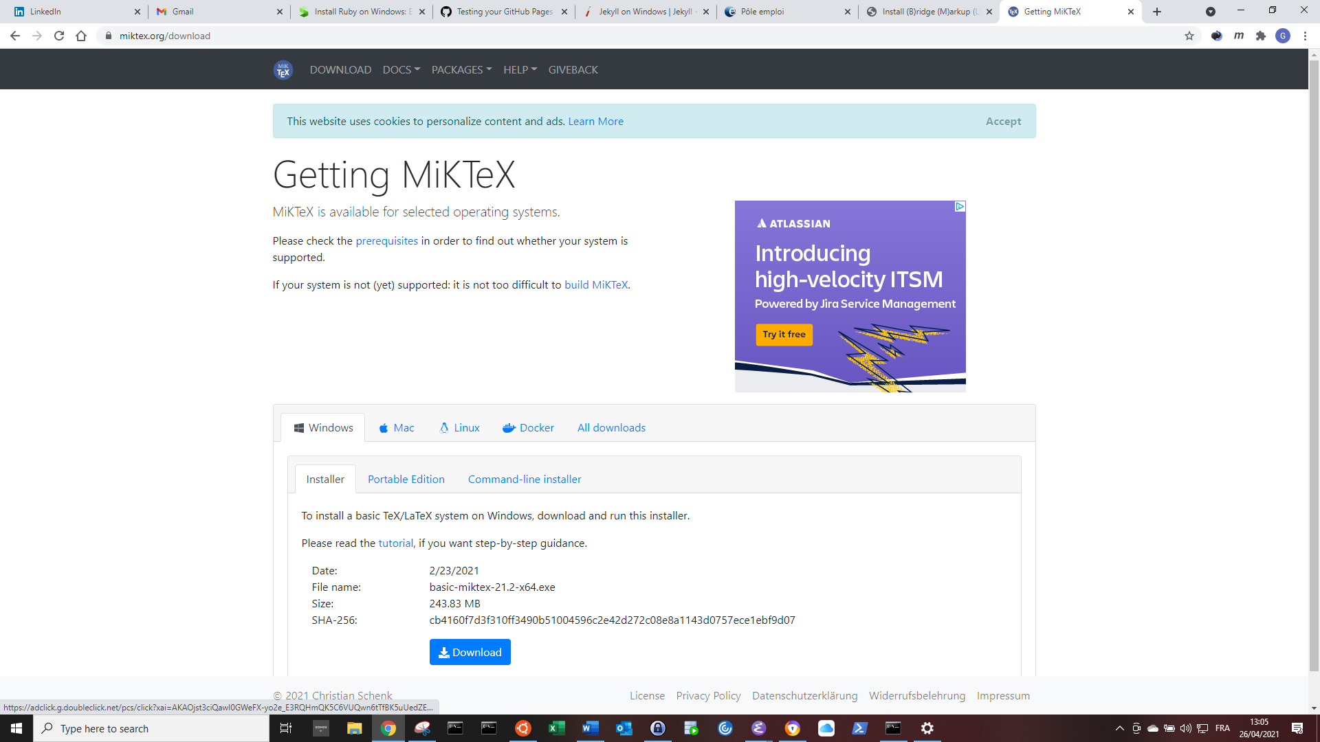 MiKTeX download page