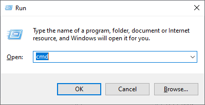 Start Command Prompt using Windows+R keys